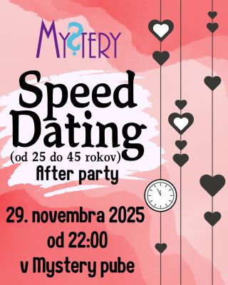 Chcete sa zoznámiť, ale bojíte sa ísť na Speed dating? Pre vás je presne naša pospeedatingová párty! Môžete sa zabávať do...