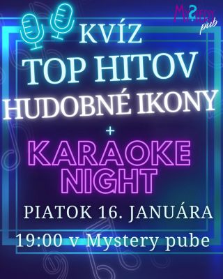 Pripravili sme pre vás ďalší hudobný Mystery kvíz na tému Hudobné ikony. Poďte sa zabaviť do Mystery pubu, overiť si...